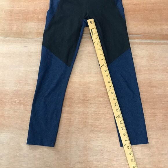 Outdoor Voices Legging Women S Blue Black Colorblock Mid Rise Hip Pocket Yoga - Picture 7 of 11
